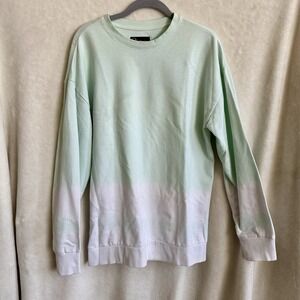 Mens Original Use Mint and White Tie Dye Dip Dye‎ Sweatshirt Size S